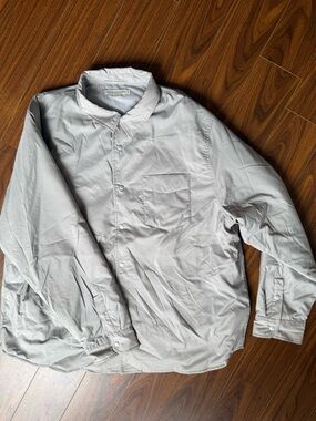 Outerknown Coach Jacket Overshirt Gray Snap Front XXL Sustainable